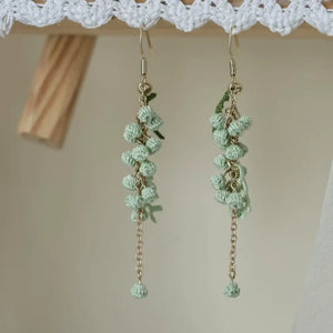 Micro Crochet Golden Wattle Earrings
