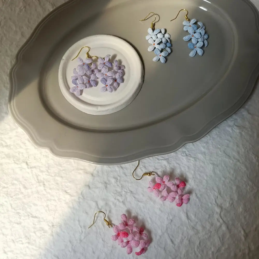 lilac flower earrings