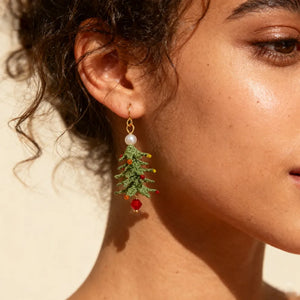 Christmas tree earrings for holiday wear