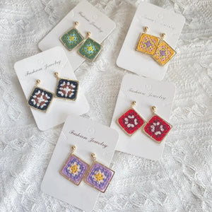 granny square earrings