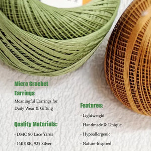 micro crochet earrings features