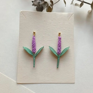 lavender flower earrings
