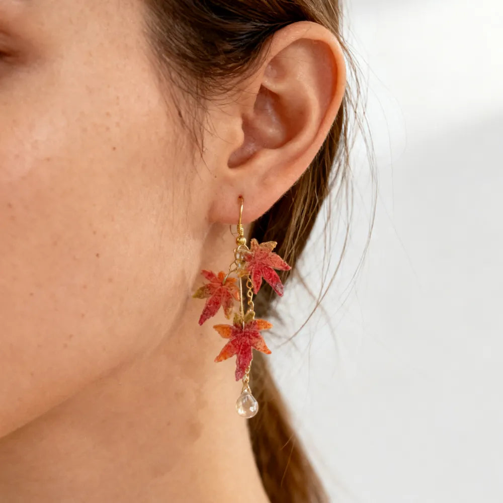 autumn maple leaf earrings