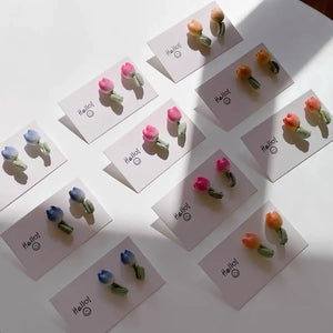 stud tulip earrings for girls