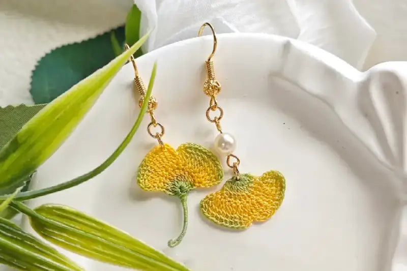 handmade leaf earrings