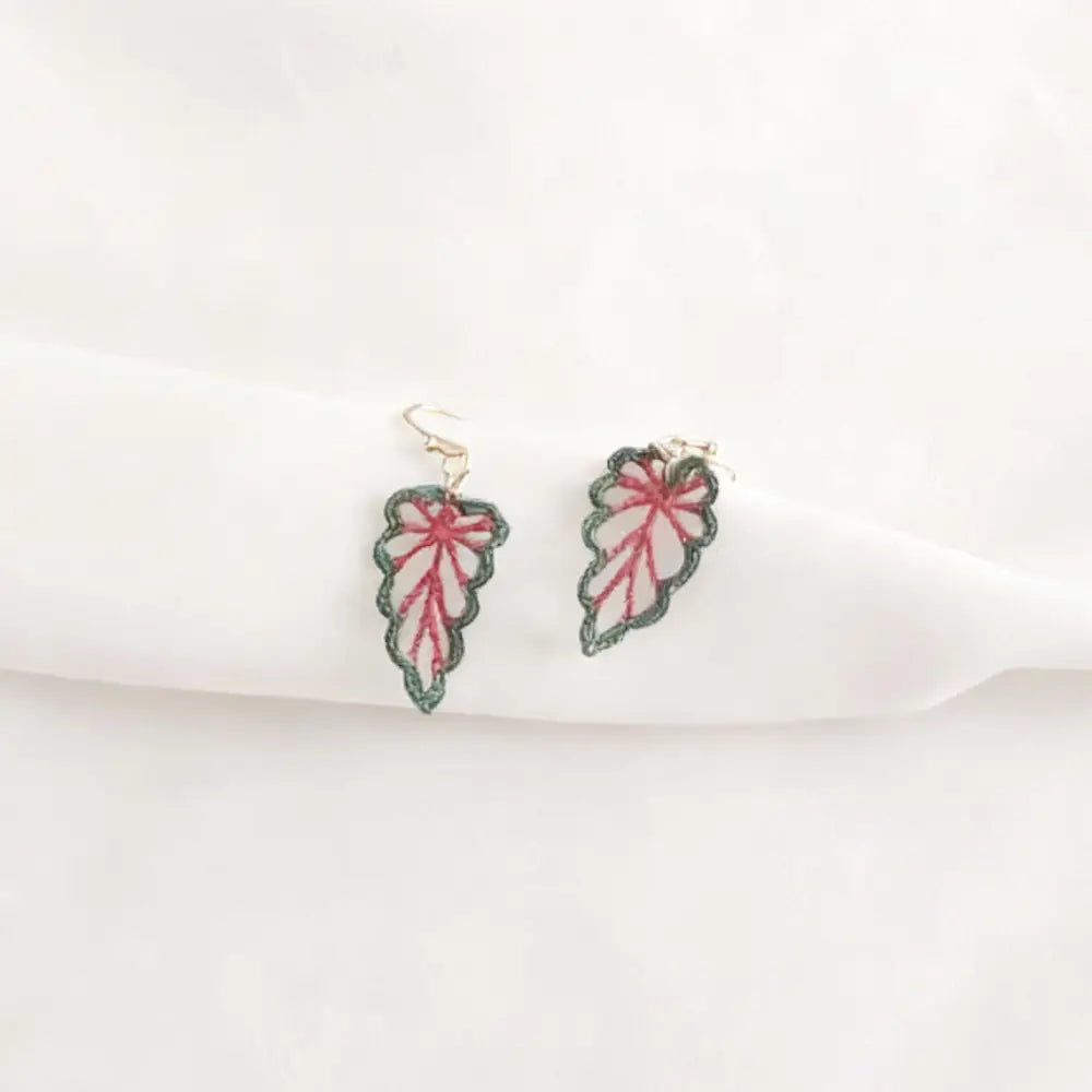 caladium earrings