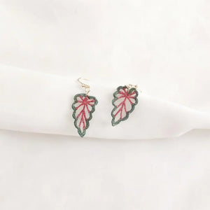 caladium earrings