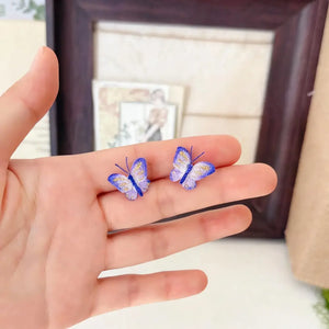 purple butterfly earring studs