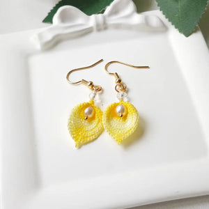 yellow alla lily earrings