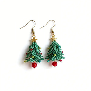 Drop Christmas Tree Earrings