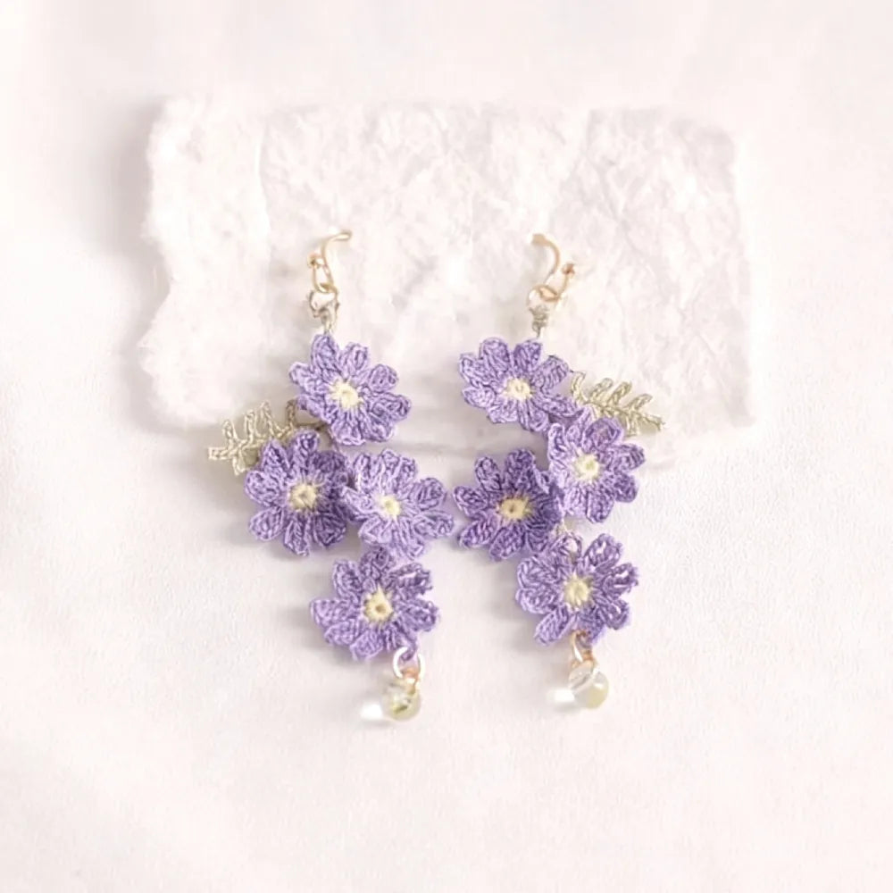 purple daisy earrings