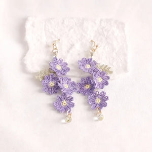 purple daisy earrings
