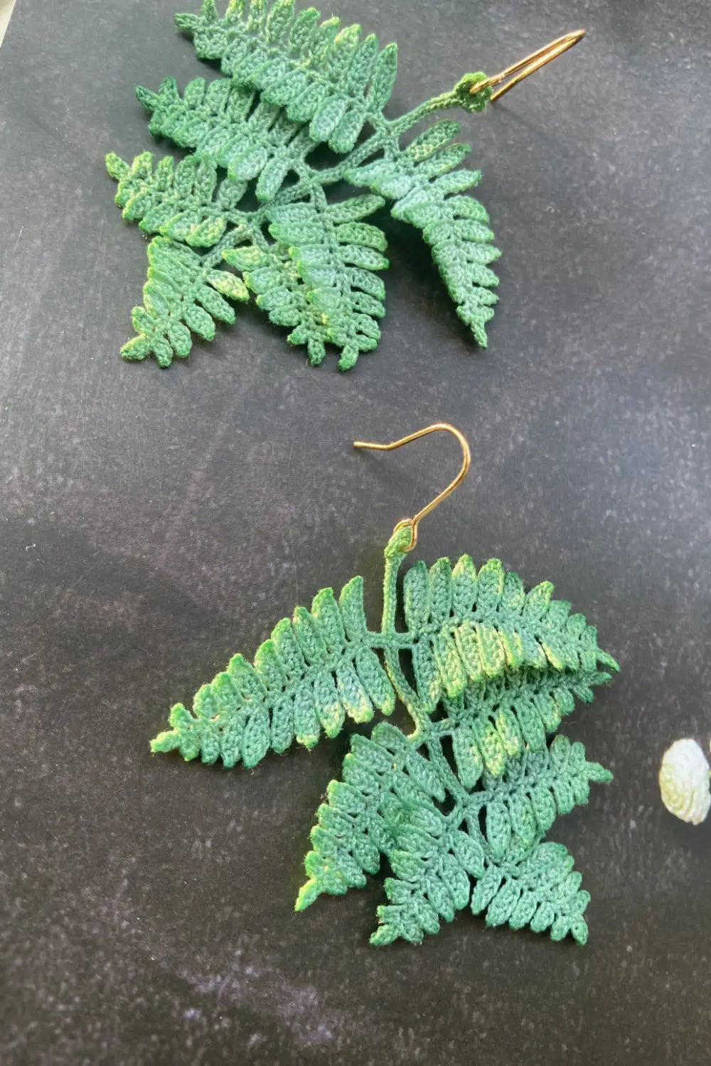fern leaf drop earrings