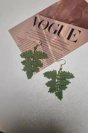 fern leaf statement earrings