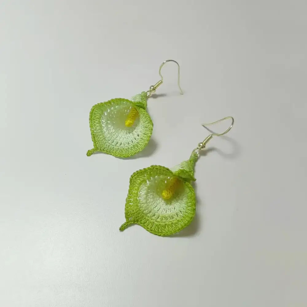 green calla lily earrings