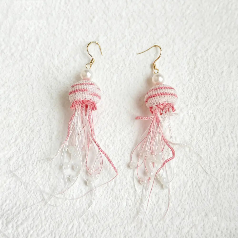 pink jellyfish earrings