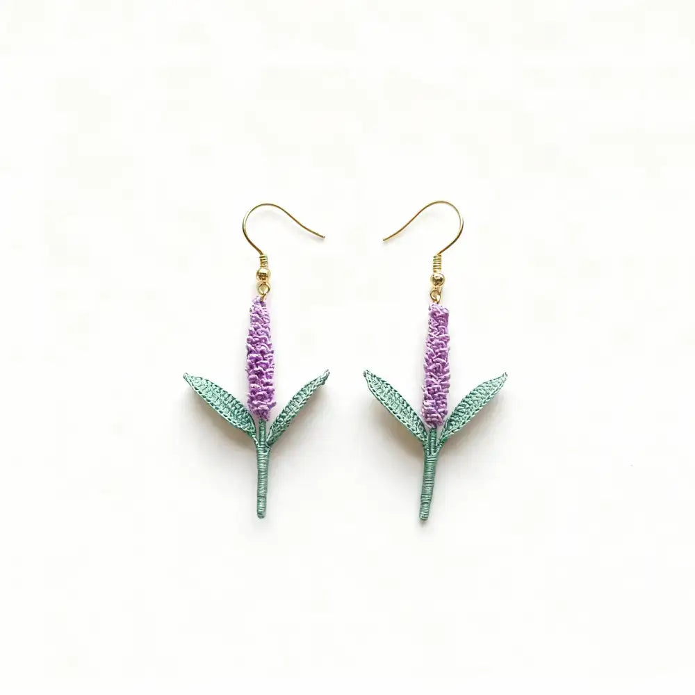 lavender earrings in purple