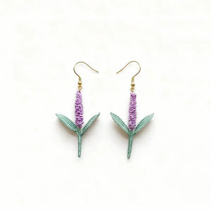 lavender earrings in purple