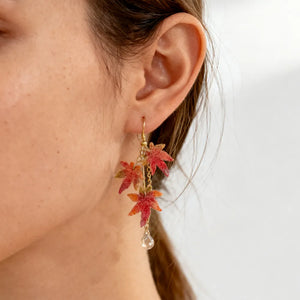 autumn maple leaf earrings