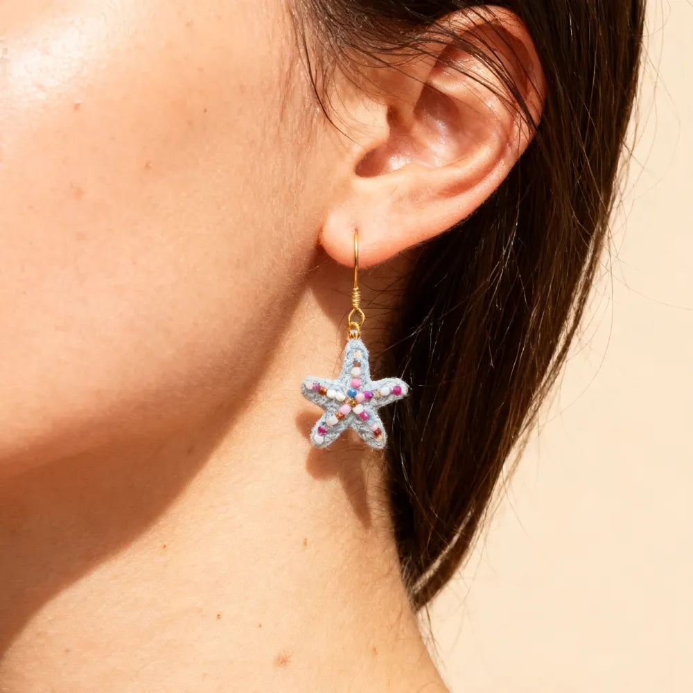 handmade earrings with yarn