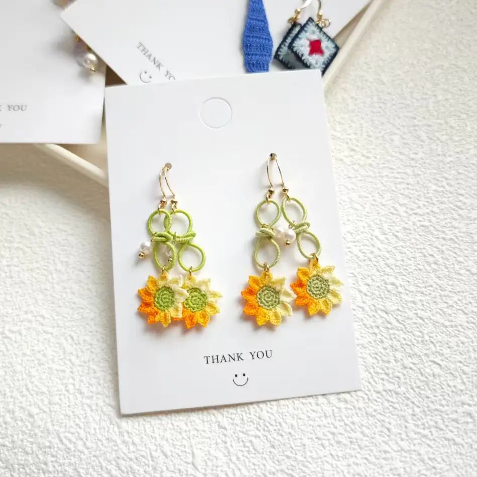 drop sunflower earrings